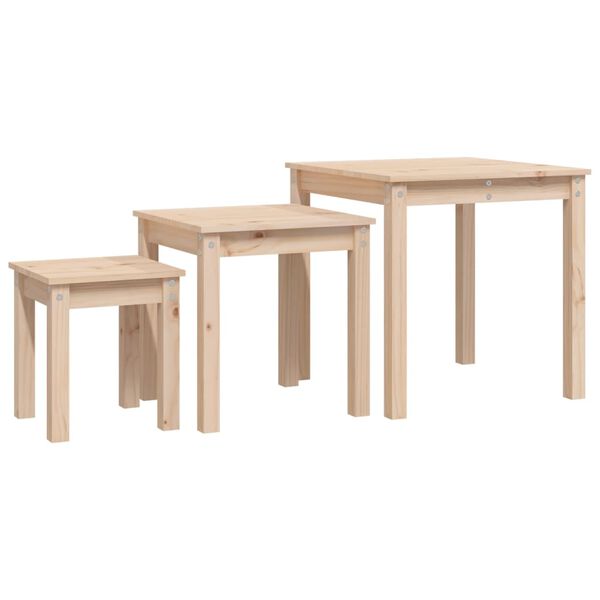 vidaXL Nesting Tables 3 pcs Solid Wood Pine