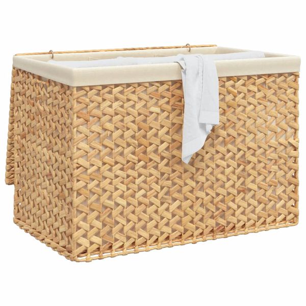 vidaXL Laundry Basket with 3 Sections 75x42.5x52 cm Water Hyacinth