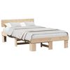 vidaXL Bed Frame with Headboard Natural 135 x 190 cm Solid Pine Wood