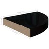vidaXL Floating Corner Shelves 2 pcs High Gloss Black 25x25x3.8 cm MDF