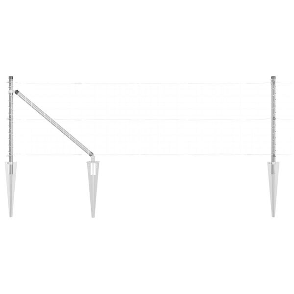 vidaXL Fence Posts Manual 13 pcs Silver Ø32mm 120 cm Galvanised steel