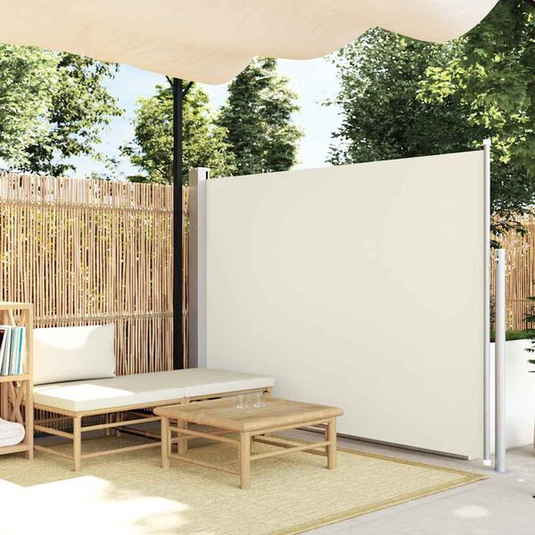 vidaXL Patio Retractable Side Awning 170x300 cm Cream