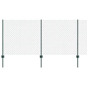 vidaXL Chain Link Fence with Post 10 x 1 m (W x H) PVC-Coated Steel