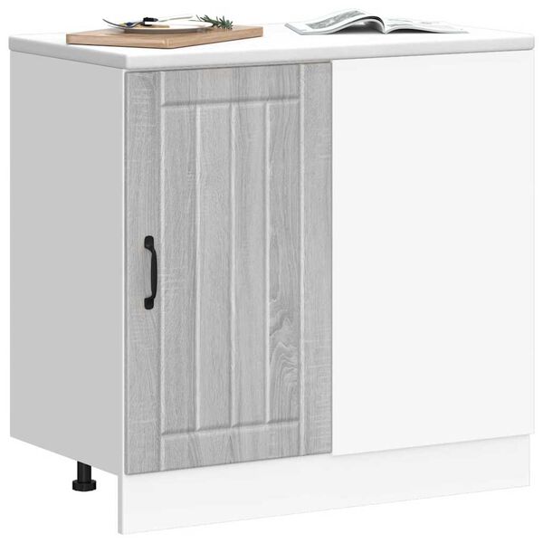 vidaXL Kitchen Base Cabinet Lucca Grey Sonoma Engineered Wood