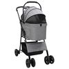 vidaXL Folding Pet Stroller Grey 81 x 47 x 99 cm 600D Oxford fabric
