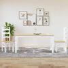 vidaXL 3 Piece Dining Set PANAMA White Solid Wood Pine