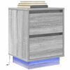 vidaXL Bedside Cabinets with LED Lights&nbsp;2 pcs Grey Sonoma 38x34x50 cm
