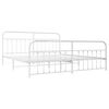 vidaXL Metal Bed Frame without Mattress with Footboard White 200x200cm