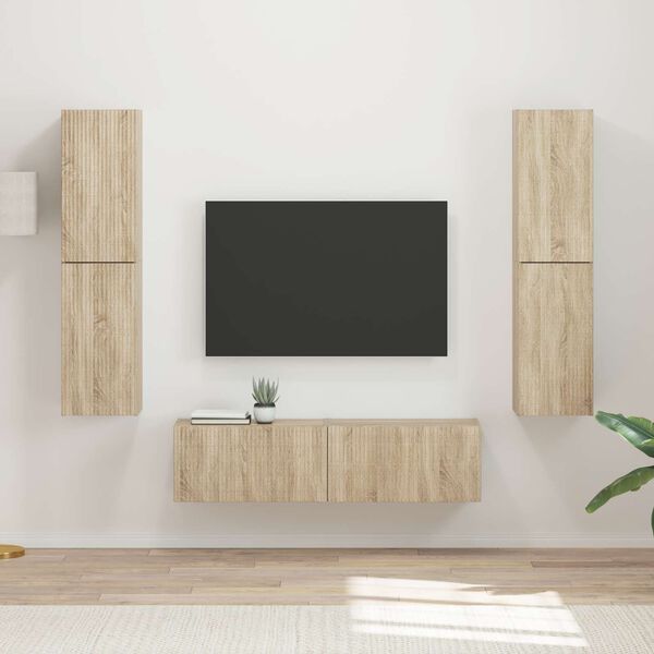 vidaXL TV Cabinet Set 6 pcs Sonoma Oak Engineered Wood