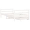 vidaXL Kids Bed Frame with Drawers White 80x160 cm Solid Wood Pine