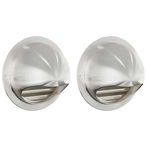 vidaXL Air Vent Covers 2 pcs Silver 150 mm Stainless Steel