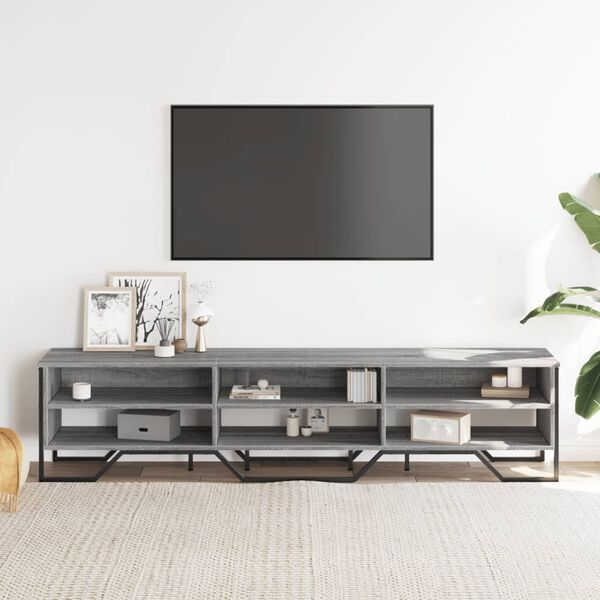 vidaXL TV Cabinet Grey Sonoma 180x34x41 cm Engineered Wood