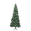 vidaXL Corner Artificial Christmas Tree Green 210 cm PVC and Metal