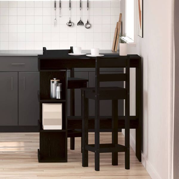 vidaXL Bar Table Black Oak 100 x 48 x 101.5 cm Engineered Wood