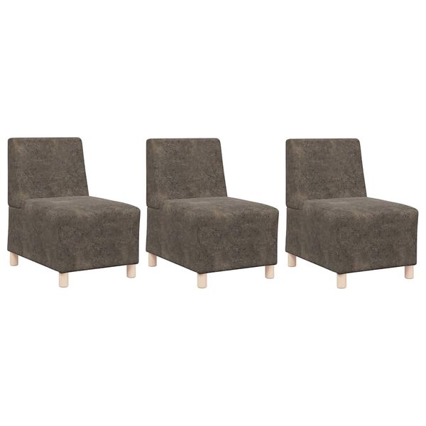 vidaXL Modular Sofa Unit Armless 3 pcs Dark Grey 55 x 74 x 82 cm
