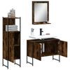 vidaXL 3 Piece Bathroom Cabinet Set Smoked Oak Engineered Wood