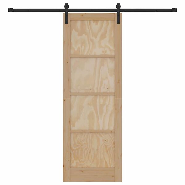 vidaXL Sliding Door Brown 73.5 x 211 cm Solid Pine Wood