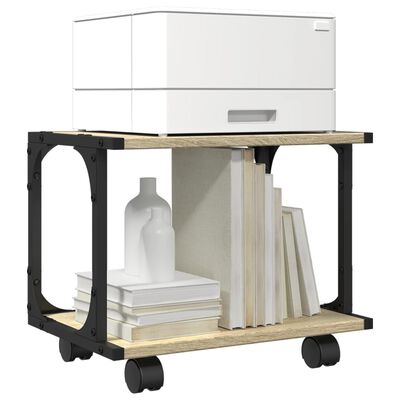 vidaXL Printer Stand 2-Tier Sonoma Oak 41x28x33.5 cm Engineered Wood