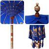 vidaXL Balinese Parasol Blue 215 x 215 x 260 cm Cotton and solid wood