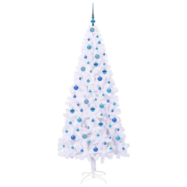 vidaXL Artificial Christmas Tree with Stand White 210 cm PVC and Steel