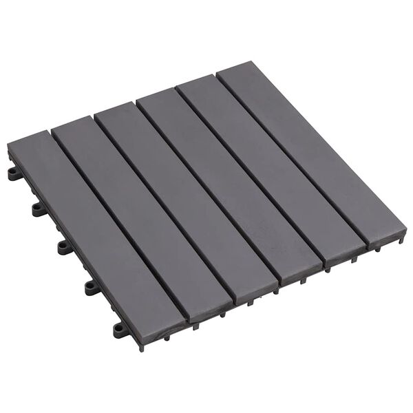 vidaXL Decking Tiles 30 pcs Grey Wash 30x30 cm Solid Acacia Wood