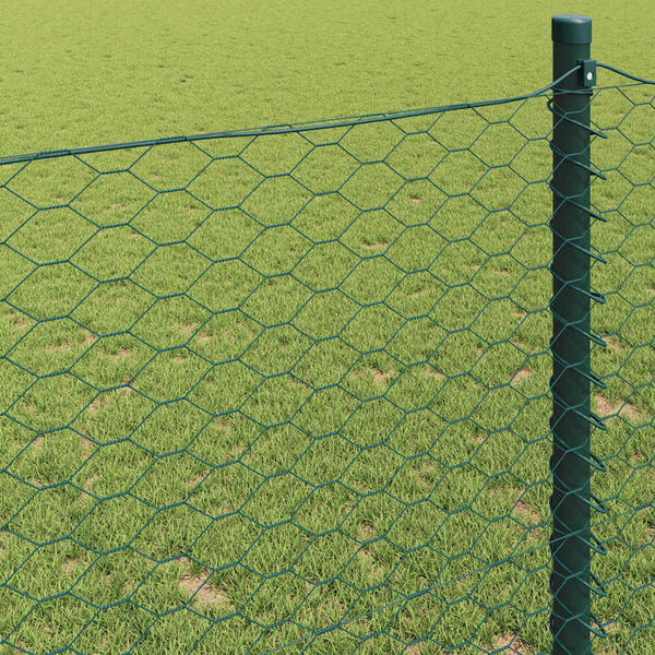 vidaXL Hexagon Fence Green 0.5 x 100 m PVC