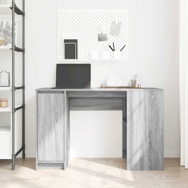 vidaXL Desk Grey Sonoma 120x42x76 cm Engineered Wood