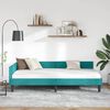 vidaXL Corner Bed Frame with Headboard Turquoise 90 cm x 200 cm Velvet
