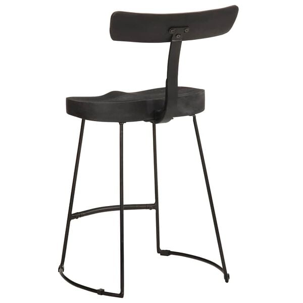 vidaXL Bar Stools 2 pcs Black 49x43x79 cm Solid Wood Mango