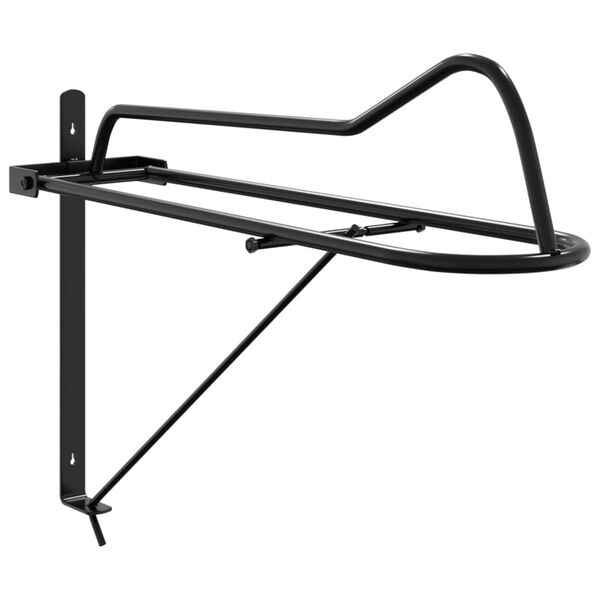 vidaXL Foldable Saddle Rack Wall Mounted Black Iron