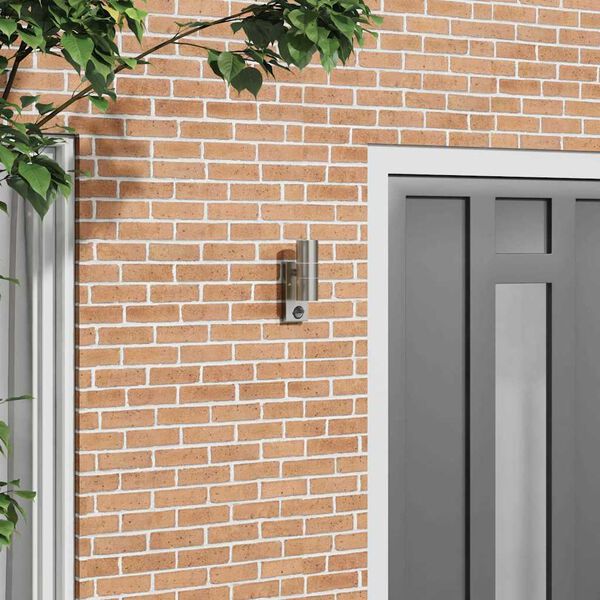 vidaXL Outdoor Wall Light Silver 7 x 10 x 22 cm