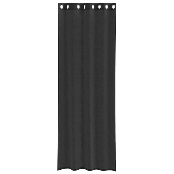 vidaXL Voile Curtains with Grommets 2 pcs Black 140x300 cm
