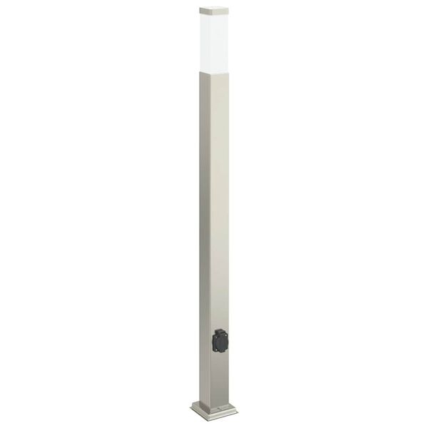 vidaXL Bollard Lights with Outlet 3 pcs 110 cm Stainless Steel IP44