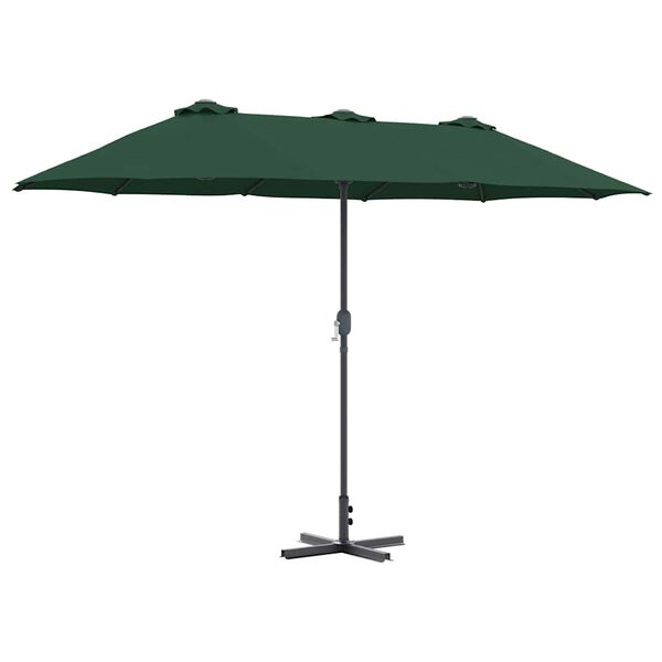 vidaXL Garden Parasol Green 370 x 197 x 239 cm Polyester and Aluminium