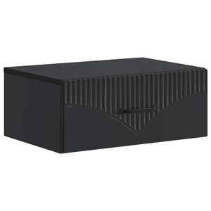 vidaXL Wall-Mounted Bedside Cabinet Black 49 x 34.5 x 20 cm