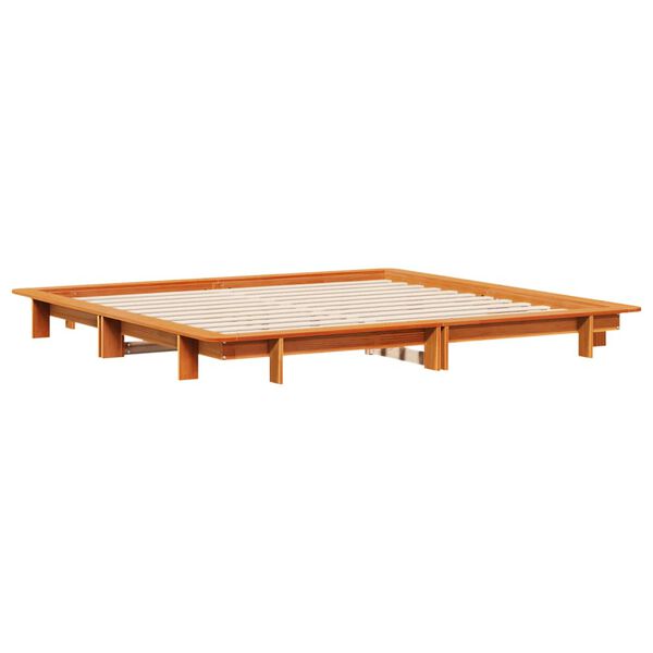 vidaXL Bed Frame without Mattress Wax Brown 160x200 cm Solid Wood Pine