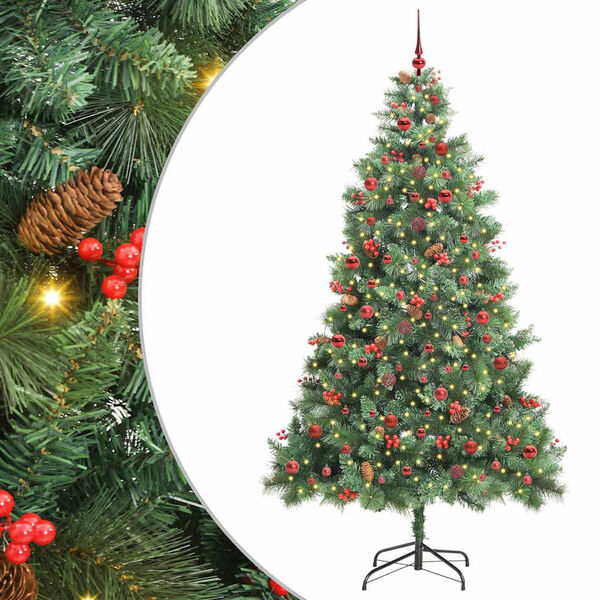 vidaXL Artificial Christmas Tree Green 240 cm PVC and Metal