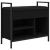 vidaXL Shoe Bench Black 65,5x32x57,5 cm Engineered Wood