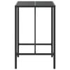 vidaXL Bar Table with Glass Top Black 70x70x110 cm Poly Rattan