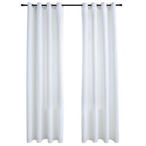 vidaXL Blackout Curtains with Metal Rings 2 pcs Off White 140x175 cm