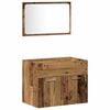vidaXL Bathroom Furniture Set with Door 4 pcs Old Wood Engineered Wood