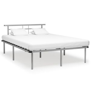 vidaXL Bed Frame without Mattress Grey Metal 140x200cm