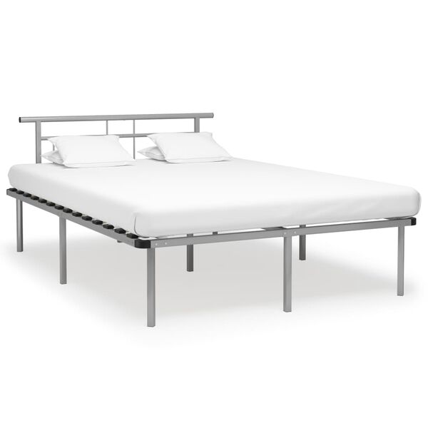 vidaXL Bed Frame without Mattress Grey Metal 140x200cm