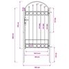 vidaXL Fence Gate Assen Grey 100 x 175 cm Powder-Coated Steel