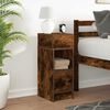 vidaXL Bedside Cabinet with Drawer Smoked Oak 25x31x66 cm