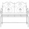vidaXL Garden Bench Antique White 104 x 54 x 93 cm Steel