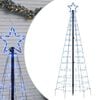 vidaXL LED Christmas Tree with Spikes 220 LEDs Blue 180 cm