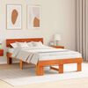 vidaXL Bed Frame with Headboard Wax Brown 120 x 200 cm Solid Pine Wood