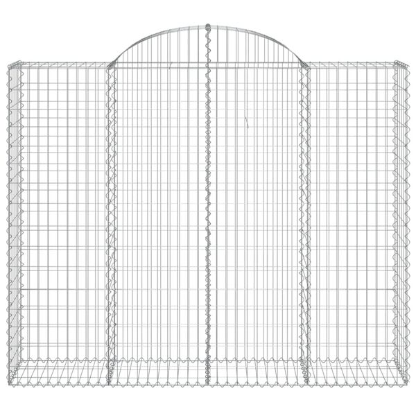 vidaXL Arched Gabion Basket 200x50x160/180 cm Galvanised Iron