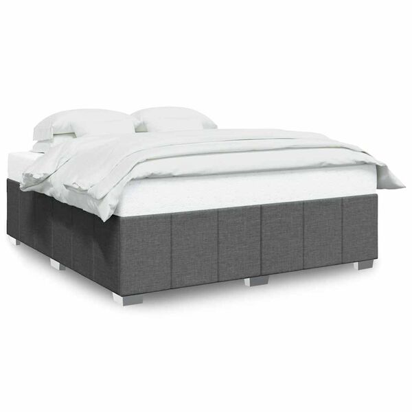 vidaXL Bed Frame without Mattress Dark Grey Super King Fabric